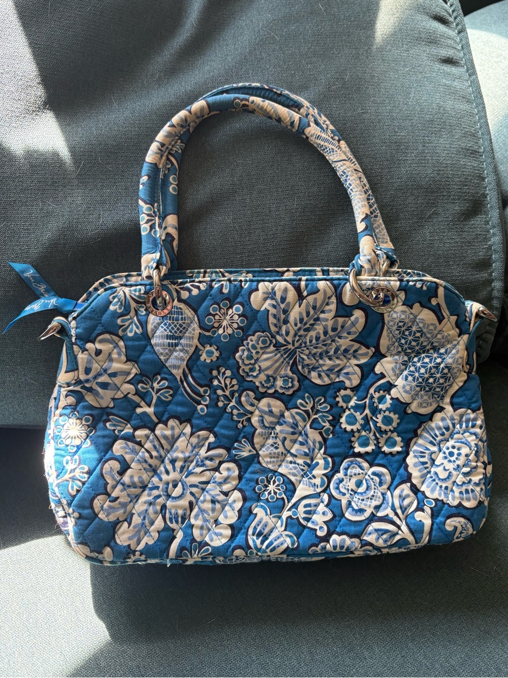 Vera Bradley Blue and white Quilted Floral Shoulder Bag